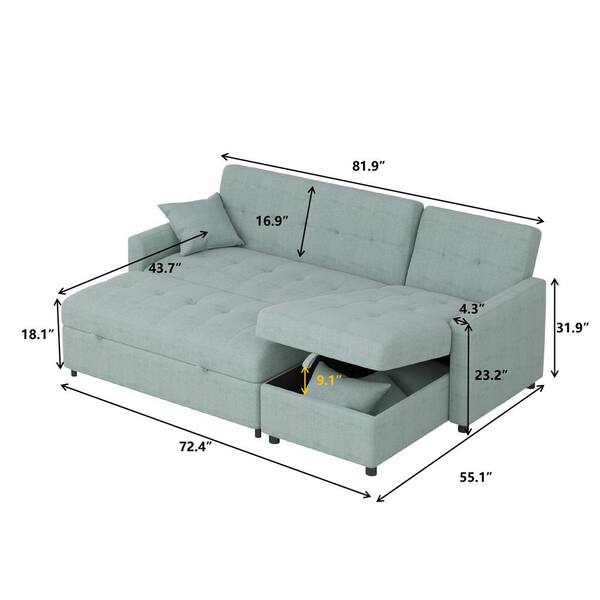Average Length Of Sectional Sofa Bed