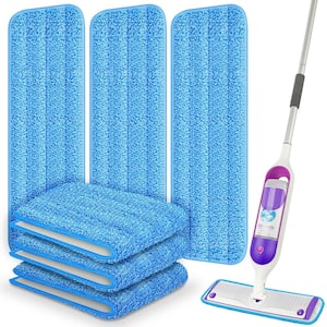 13 in. to 15 in. Reusable Blue Mop Pads Compatible with Swiffer PowerMop (6-Pack)
