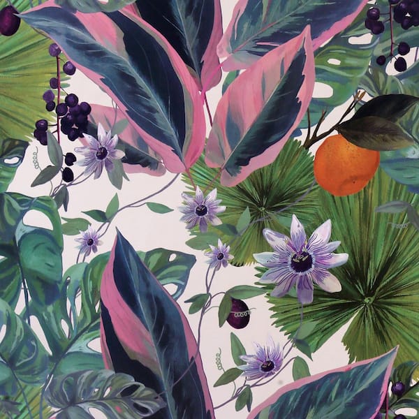 Arthouse Etta White Tropical Wallpaper