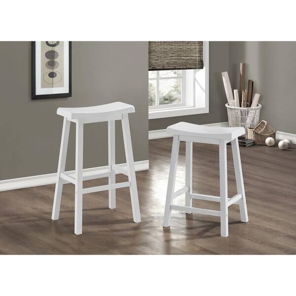 Monarch Specialties Saddle Seat 24 In, Saddle Seat Bar Stools White