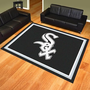 MLB Chicago White Sox Black 8 ft. x 10 ft. Indoor Area Rug