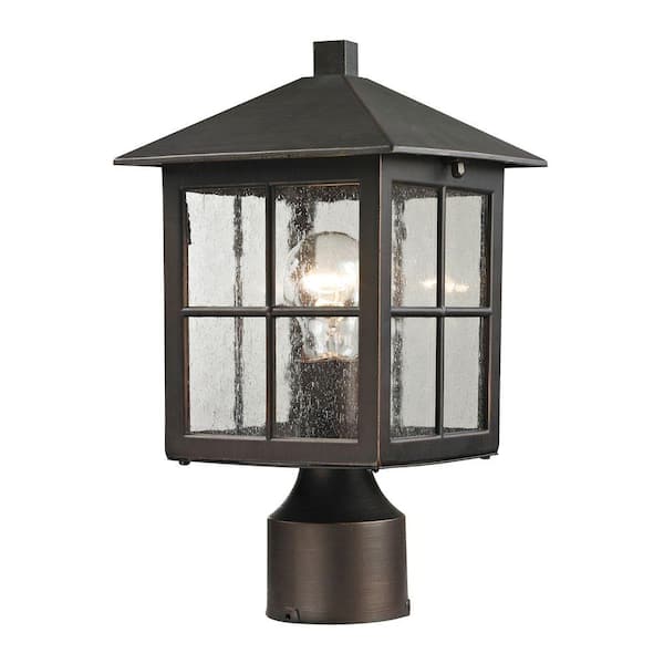 Titan Lighting Shaker Heights 1-Light Outdoor Hazelnut Bronze Post Lantern