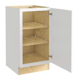Grayson Pacific White Painted Plywood Shaker Assembled Base Kitchen Cabinet FH Sft Cls R 18 in W x 24 in D x 34.5 in H