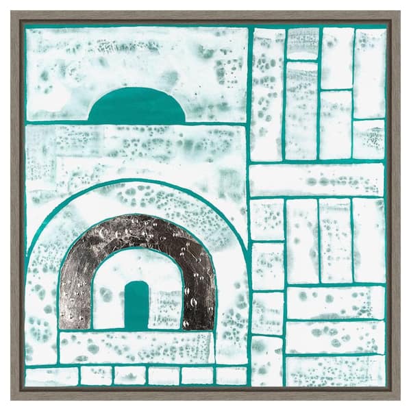 Amanti Art Beryl Motif II by Vanna Lam 22 in. W x 22 in. H Canvas Float Frame in Gray