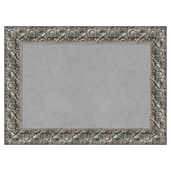 Amanti Art Silver Luxor 30 in. x 22 in. Framed Magnetic Board