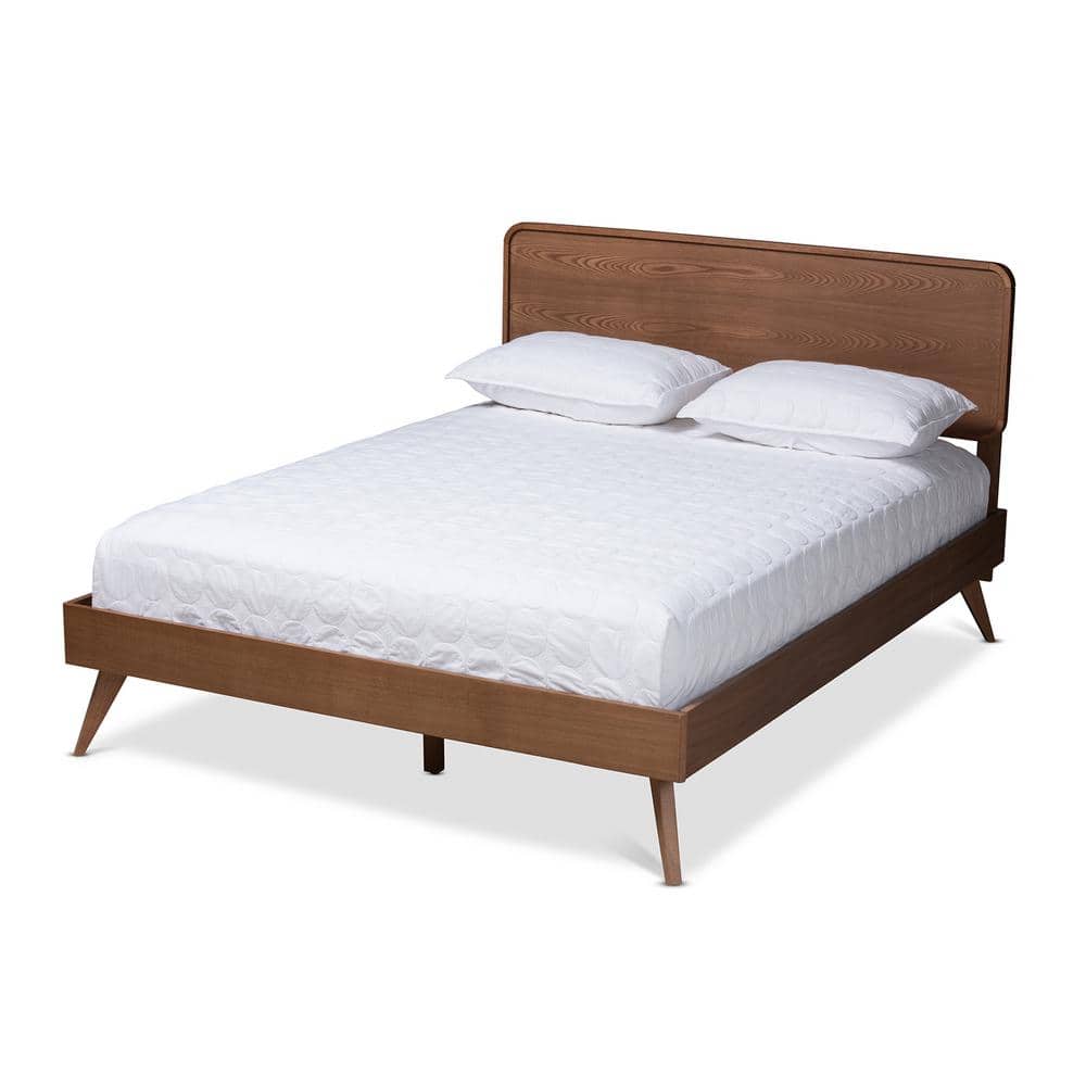 Baxton Studio Demeter Walnut King Platform Bed 156-94099430-HD