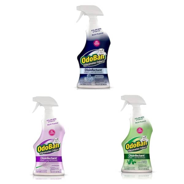 32oz Lavender, Night Ice & Eucalyptus Multi-Purpose Disinfectant Spray, Odor Eliminator, Sanitizer, Fabric Freshener