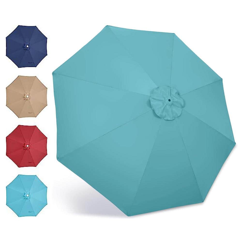 Turquoise Round Polyester 9ft Patio Umbrella Replacement Canopy