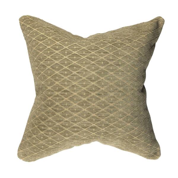 Vesper Lane Lattice Tan Geometric 18 in. x 18 in. Throw Pillow