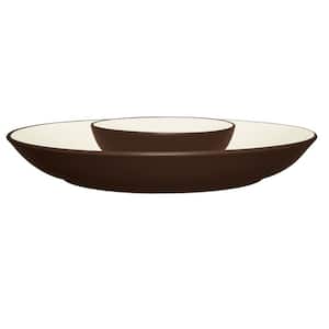 Colorwave Chocolate Brown Stoneware Chip and Dip 14-3/4 in.