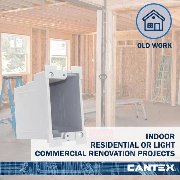 Cantex Old Work 1-Gang 18 cu. in. Heavy Wall Electrical Outlet Box