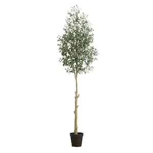 108 in. Green Artificial Olive Tree in Nursery Pot