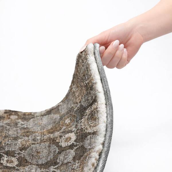 Dream Shag Premium Machine Washable Abstract ADS821 Chocolate 2 ft. x 7 ft. Runner Rug