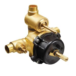 1/2 in. x 1/2 in. Brass Sweat Pressure Balance Shower Valve with Diverter