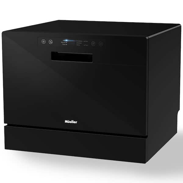 MUELLER 21 in. Professional Digital Portable Countertop Dishwasher with 6 Place Settings in Black