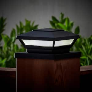Low Voltage 50 Lumens Black Outdoor Integrated LED 4x4 and 6x6 Deck Post Light; Weather/Water/Rust Resistant