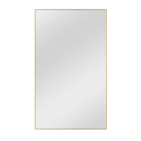 Dovelina 59 in. x 36 in. Oversized Classic Rectangle Aluminum Alloy Framed Gold Wall Mirror