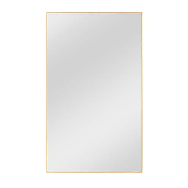 NEUTYPE 59 in. x 36 in. Oversized Classic Rectangle Aluminum Alloy Framed Gold Wall Mirror