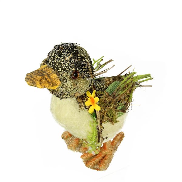 Northlight 8" Brown Ivory and Orange Standing Duck Spring Table Top Decoration