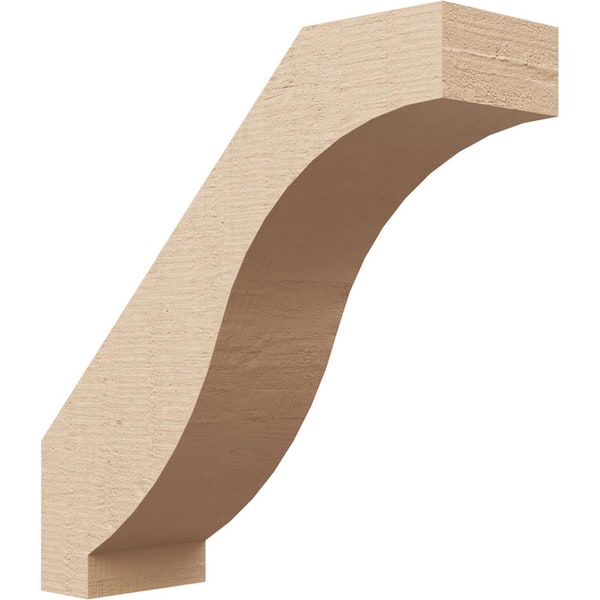 Ekena Millwork 3 in. x 10 in. x 10 in. Baker Rough Cedar Woodgrain Timberthane Polyurethane Knee Brace, Primed