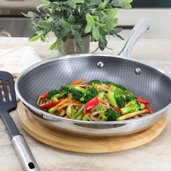Oster Modessa 11 in. Nonstick Tri-ply Stainless Steel Frying Pan