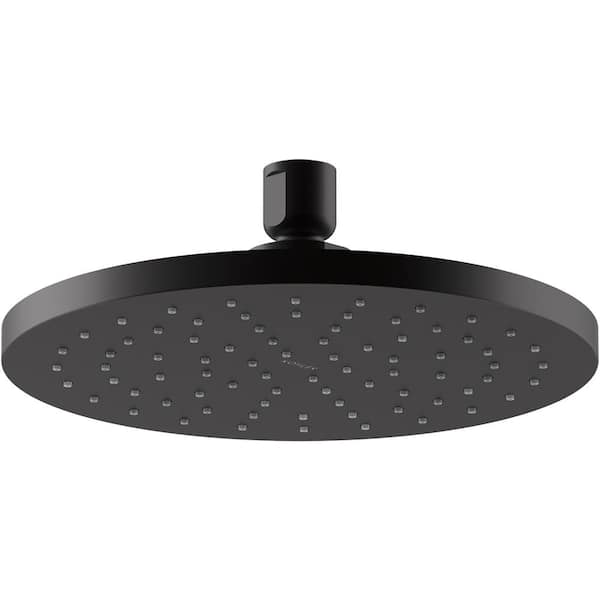 KOHLER Contemporary 1-Spray Patterns 8 in. Single Ceiling Mount Rain Fixed Shower Head in Matte Black