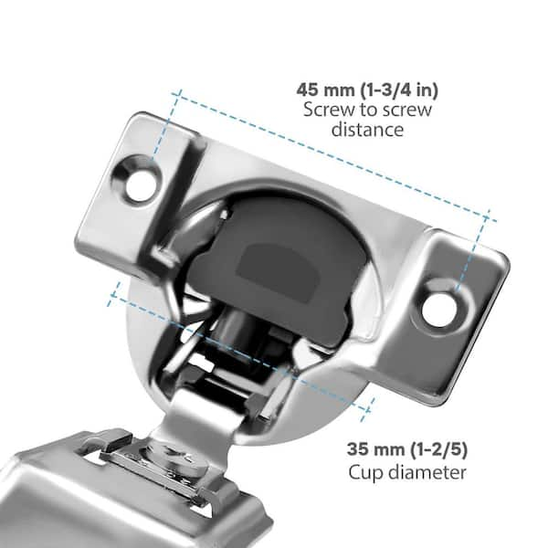 105-Degree 1/2 in. (35 mm) Overlay Soft Close Face Frame Cabinet Hinges  with Installation Screws (30-Pairs) 1/2-SOFT-30 - The Home Depot