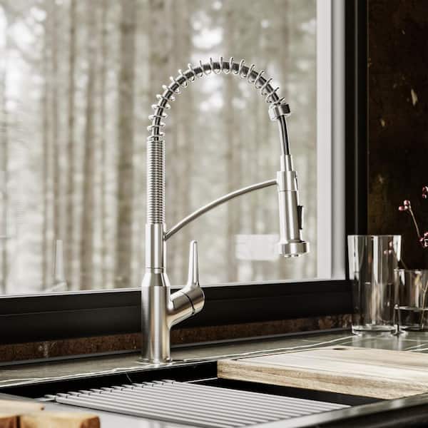 Scottsdale Single Handle Pull Down Sprayer Kitchen Faucet in Stainless Steel