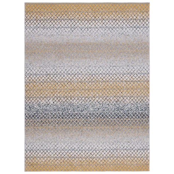 Odyssey 4 ft. x 6 ft. Gold/Gray Striped Gradient Area Rug