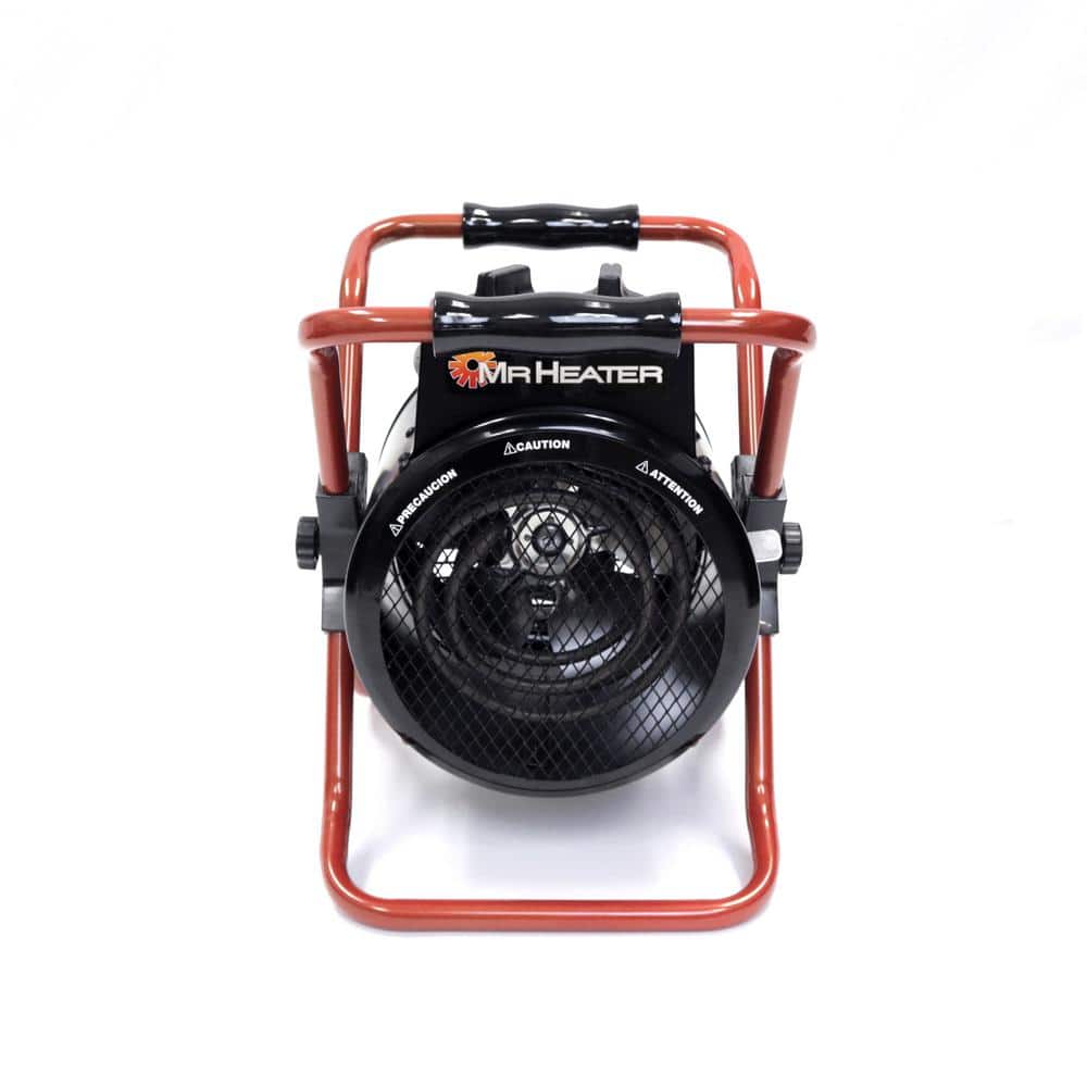 Portable Black Electric Forced Air Space Heater with Thermostat