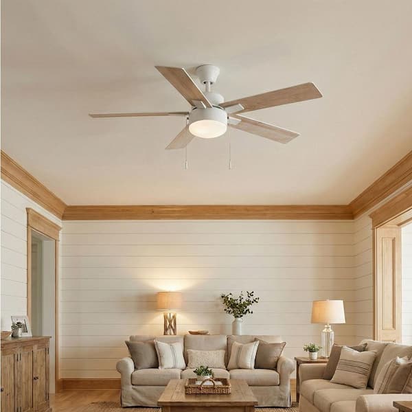 Hampton Bay 52 in. Corwin Indoor/Outdoor Matte White LED Ceiling