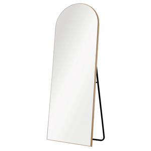 25 in. W x 63 in. H Arch Mirror Gold Wood Framed Mirror Full Length Mirror Floor Mirror