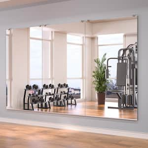 36 in. W x 60 in. H Rectangular Frameless Mount Wall Bathroom Vanity Mirror Gym Dance Mirror (Set of 2)