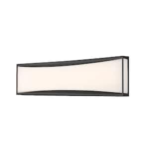 Baden 46 in. 2-Light 24-Watt Matte Black Integrated LED Vanity Light Bar