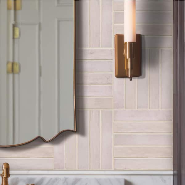 Stella miila♡　1113 MSI Stella Blush Glossy Blush Ceramic Subway Tile 2 in. x 10