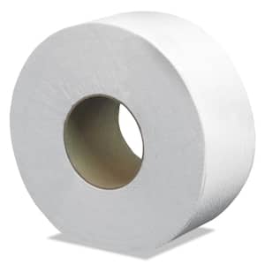 Select Jumbo Toilet Paper, Septic Safe, 2-Ply, White, 3.3 in. x 500 ft, 12 Rolls/Carton