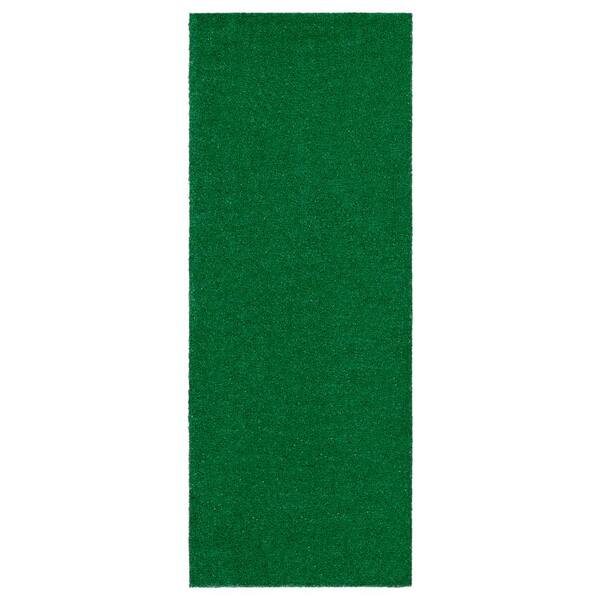 Ottomanson Garden Grass Collection 2 ft. x 5 ft. Green Artificial Grass Rug