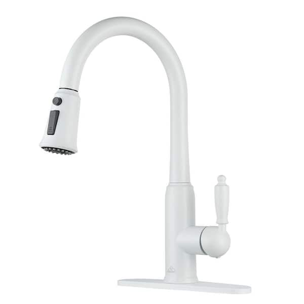 CASAINC Single Handle Pull-Down Sprayer Kitchen Faucet With Three ...