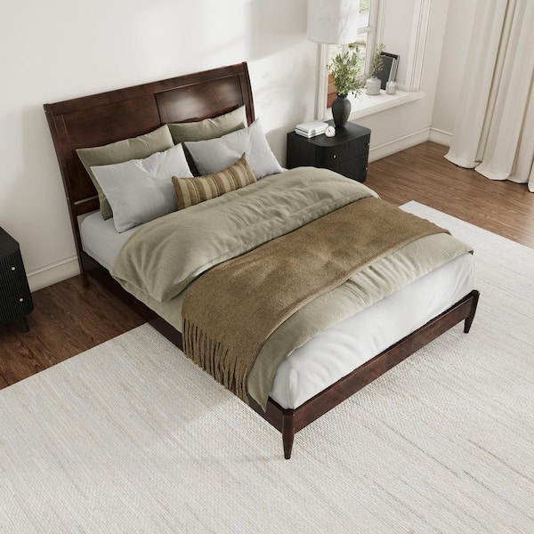 AFI Lylah White Solid Wood Frame King Platform Bed with