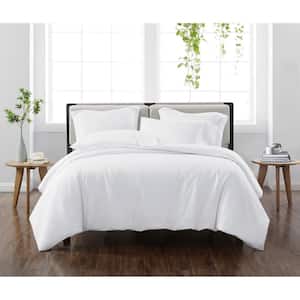 Solid White King 3-Piece Duvet Cover Set