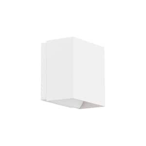 Boxi 5 in. 2-Light White LED Wall Sconce with Selectable CCT