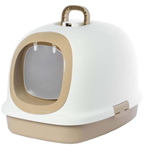 PAWSMARK Fully Enclosed Hooded Odor-Free Front Entry Cat Toilet