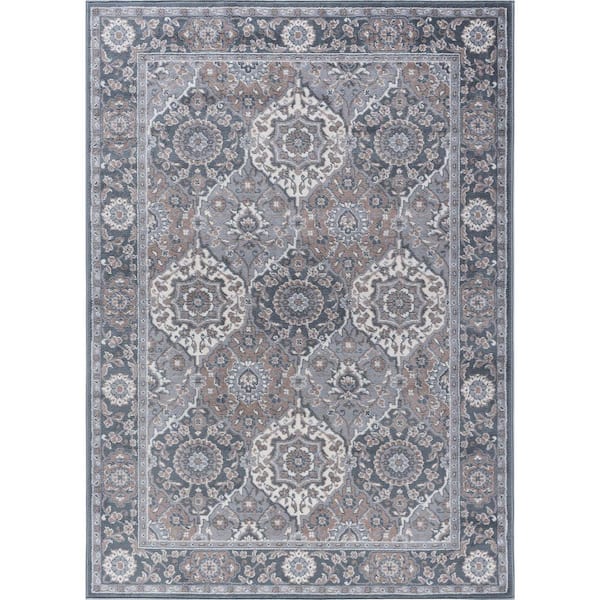 Tayse Rugs Madison Oriental Gray 8 ft. x 10 ft. Indoor Area Rug