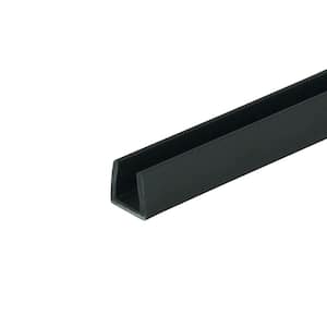 9/32 in. D x 1/4 in. W x 48 in. L Black Styrene Plastic U-Channel Moulding Fits 1/4 in. Board, (3-Pack)