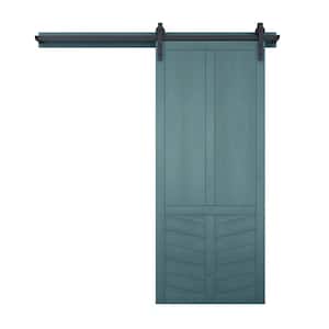30 in. x 84 in. The Robinhood Caribbean Wood Sliding Barn Door with Hardware Kit in Stainless Steel