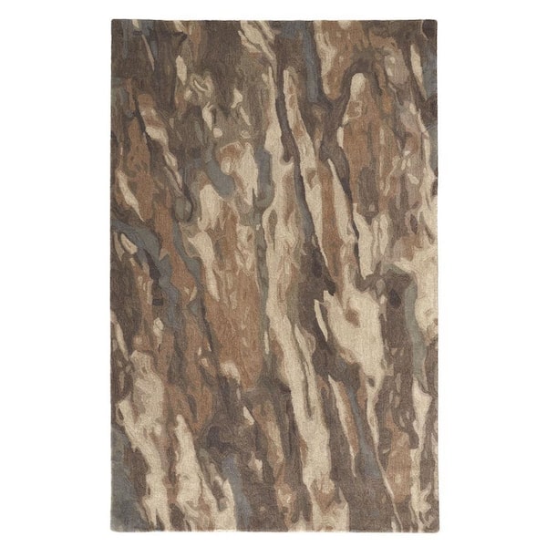 2 ft. x 8 ft. Green, Ivory Abstract Area Rug