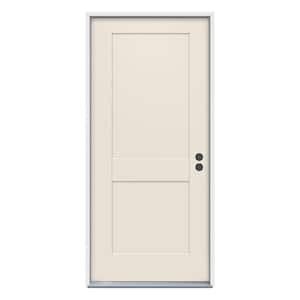 32 in. x 80 in. 2-Panel Craftsman Primed Steel Prehung Left-Hand Inswing Front Door