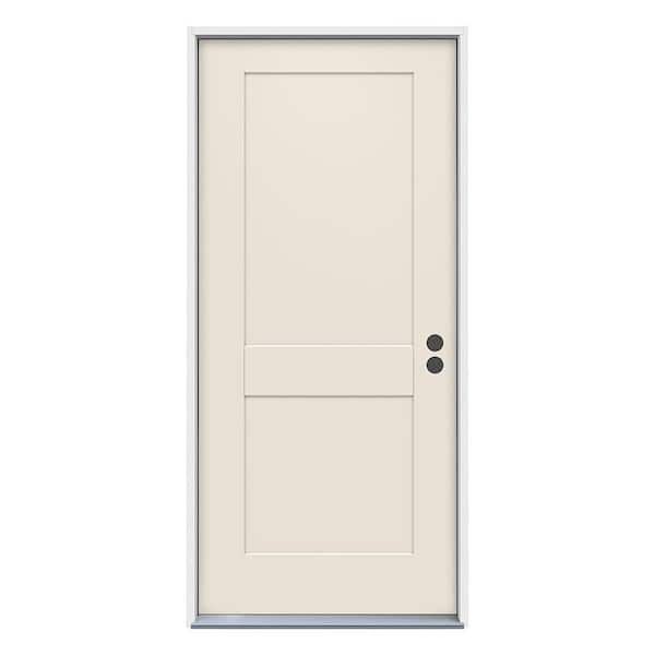JELD-WEN 32 in. x 80 in. 2-Panel Craftsman Primed Steel Prehung Left-Hand Inswing Front Door