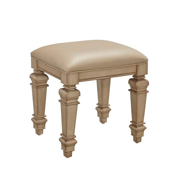 Home Styles Visions Silver Gold Champagne Vanity Bench