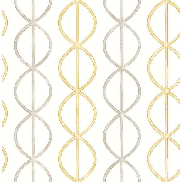 A-Street Prints Banning Stripe Honey Geometric Honey Wallpaper Sample